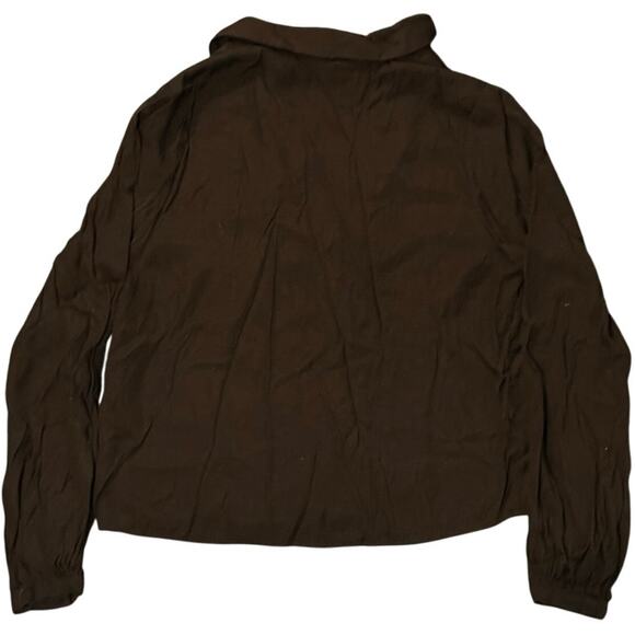 Long Sleeve Black Button Down Crescent Shirt Adult Small - Picture 3 of 3